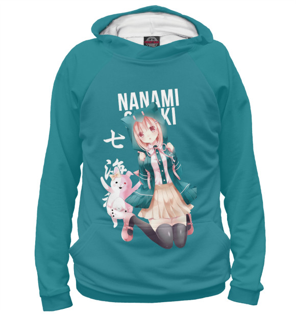 Мужское худи с изображением Чиаки Нанами-Danganronpa 2 цвета Белый