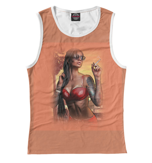 Майка для девочки с изображением Smoke it цвета Белый