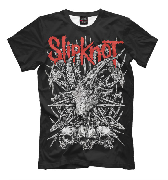 Мужская футболка с изображением Slipknot цвета Белый