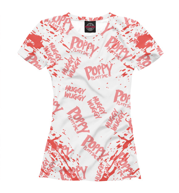 Футболка для девочек с изображением Poppy Playtime цвета Белый