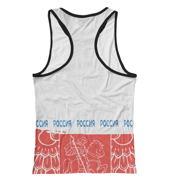 Женская майка-борцовка с изображением Символика РФ ТАТЬЯНА цвета Белый