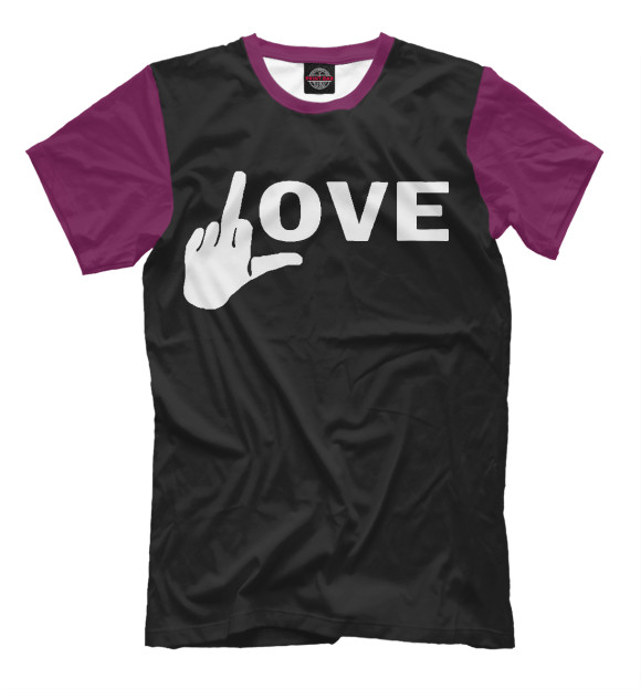 Мужская футболка с изображением Love (fuck) цвета Белый