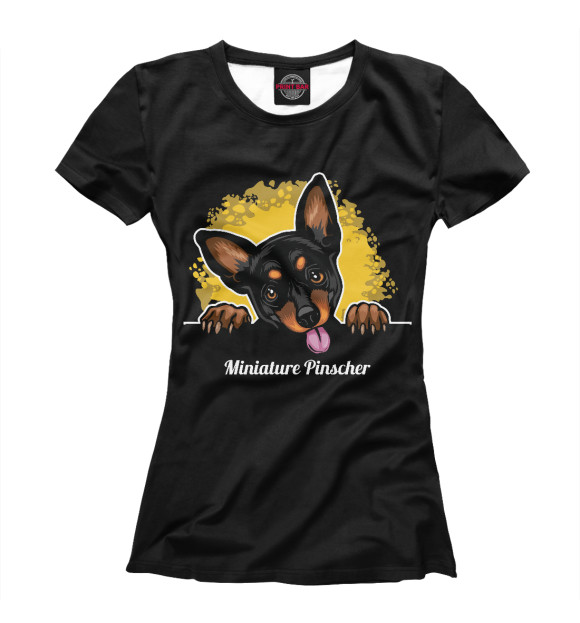 Футболка для девочек с изображением Pinscher цвета Белый