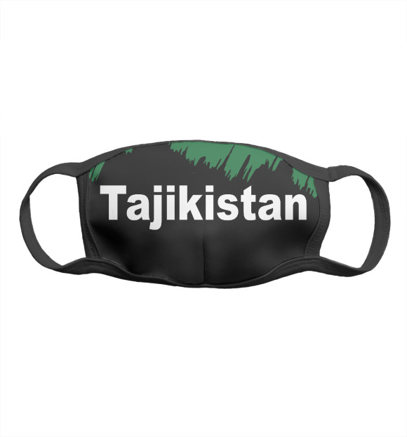 Маска тканевая с изображением Tajikistan цвета Белый