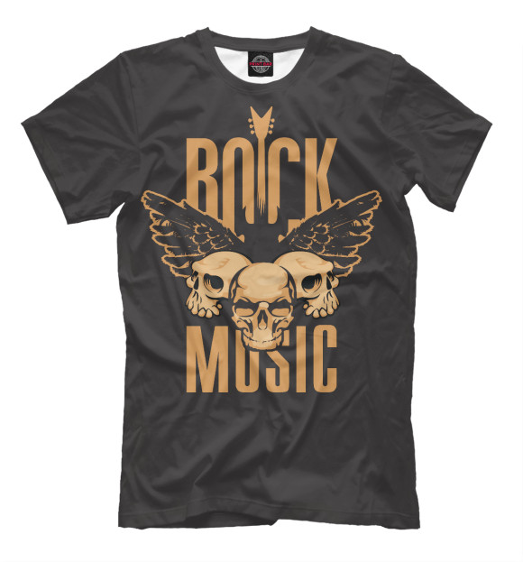 Мужская футболка с изображением Rock Music цвета Белый