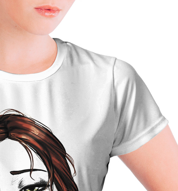 Женская футболка с изображением Ahegao girl цвета Белый