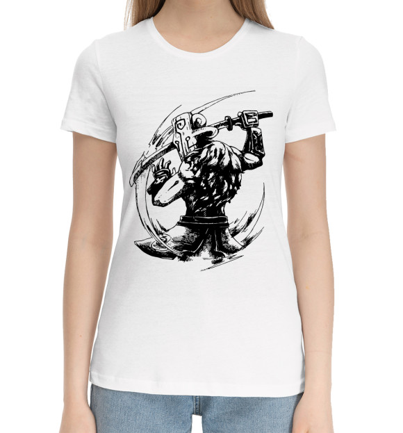Женская хлопковая футболка с изображением Juggernaut цвета Белый