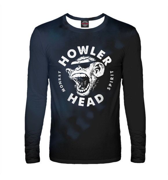 Мужской лонгслив с изображением Howler Head Monkey Kentucky цвета Белый