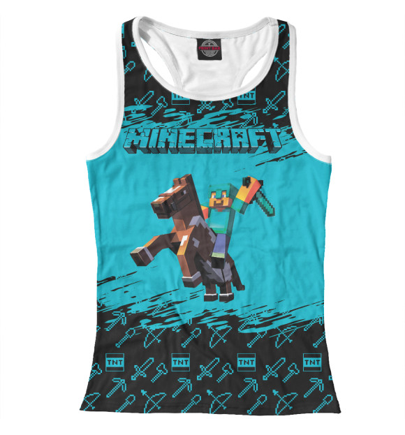 Женская майка-борцовка с изображением Майнкрафт цвета Белый