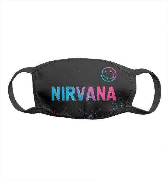 Маска тканевая с изображением Nirvana Neon Gradient цвета Белый