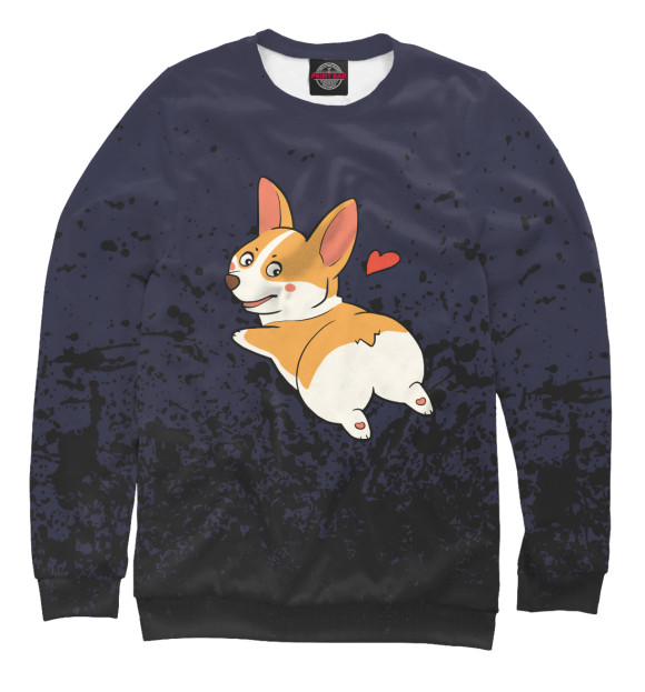 Женский свитшот с изображением Corgi Butts цвета Белый