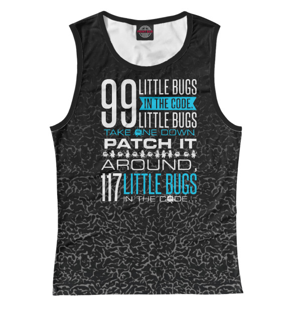 Майка для девочки с изображением 99 Little Bugs цвета Белый