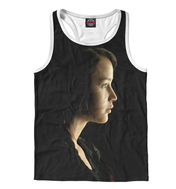 Мужская майка-борцовка с изображением Дженифер Лоуренс цвета Белый