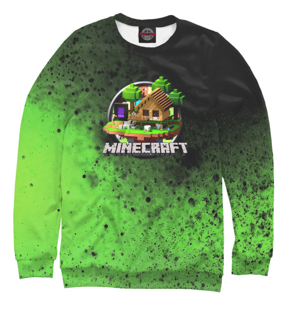 Свитшот для девочек с изображением Minecraft 2021 цвета Белый