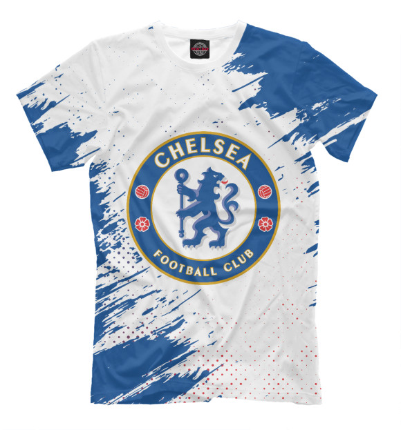 Мужская футболка с изображением Chelsea F.C. / Челси цвета Белый