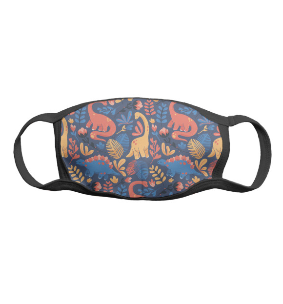 Маска тканевая с притом Динозаврики цвета Белый Маска тканевая с изображением Динозаврики цвета Белый