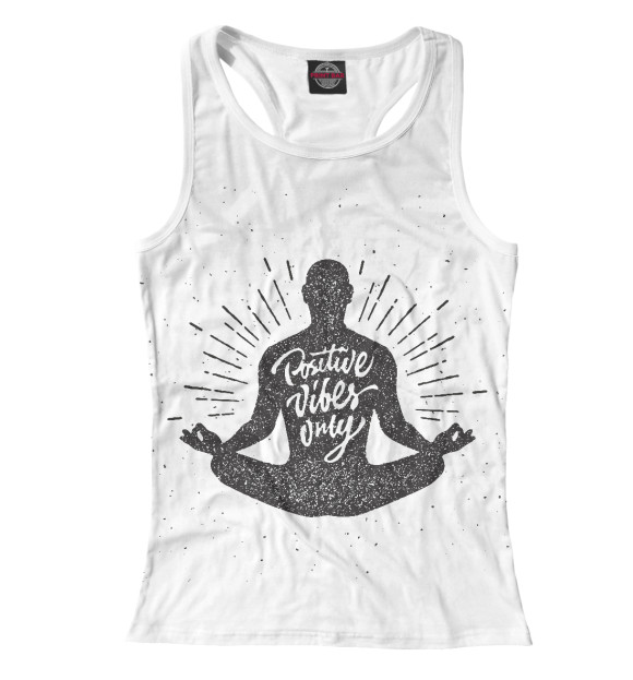 Женская майка-борцовка с изображением Positive цвета Белый