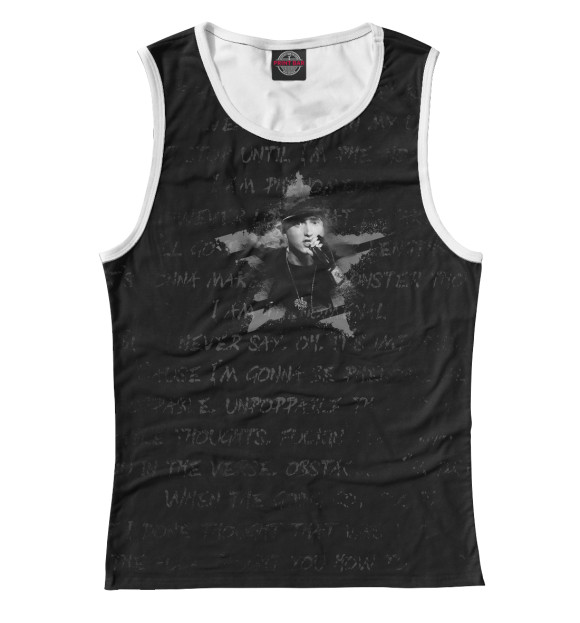 Женская майка с изображением Eminem цвета Белый