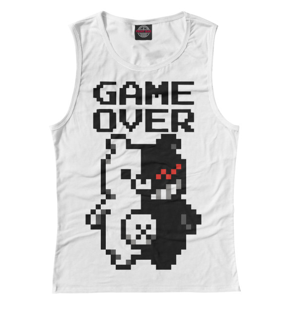 Женская майка с изображением Monokuma цвета Белый