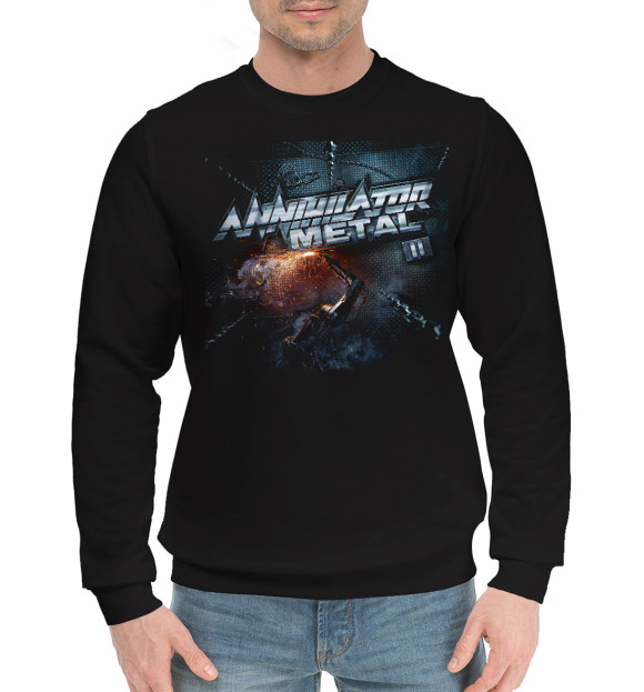 Мужской хлопковый свитшот с изображением Annihilator цвета Черный