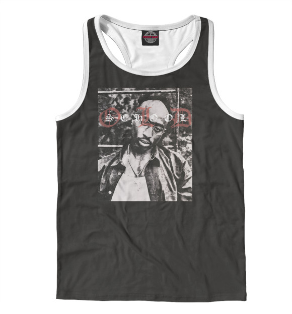 Мужская майка-борцовка с изображением Old School цвета Белый