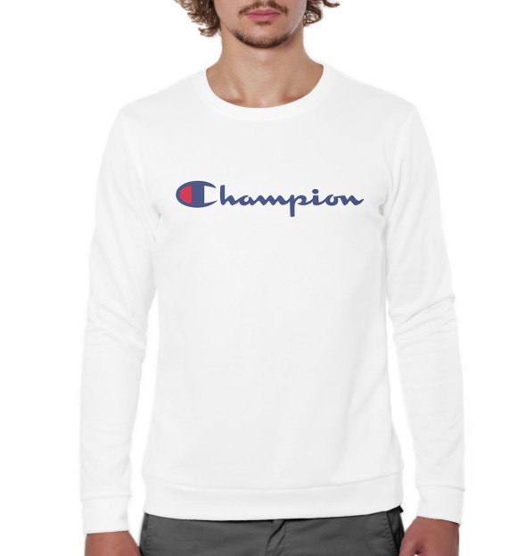 Мужской свитшот с изображением Champion цвета Белый