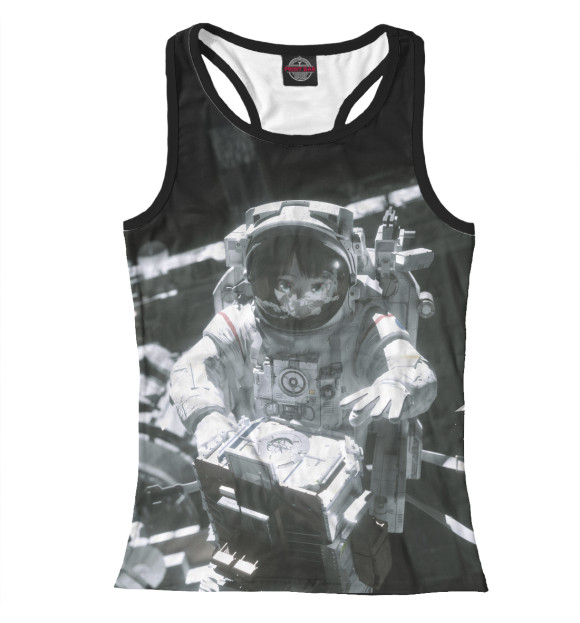 Женская майка-борцовка с изображением Silent Space (game) цвета Белый