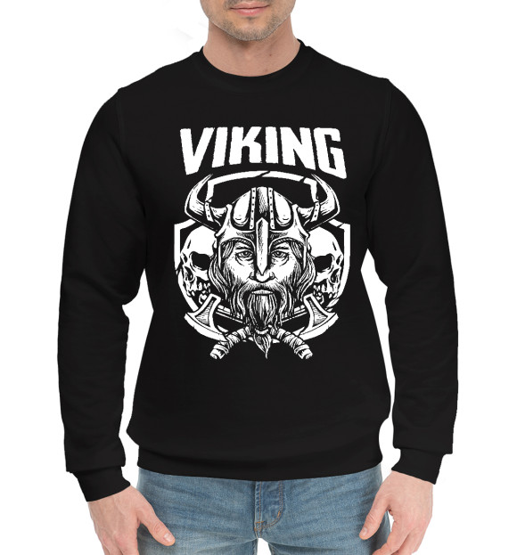 Мужской хлопковый свитшот с изображением Норман цвета Черный