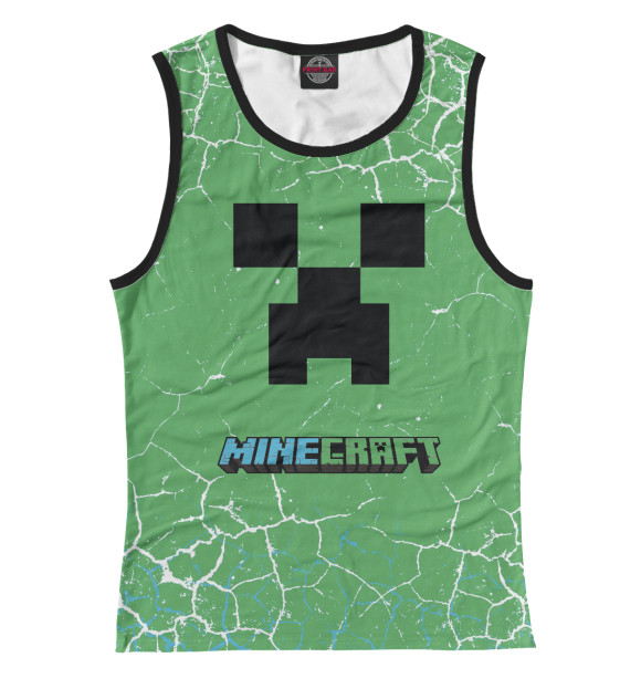 Майка для девочки с изображением Minecraft цвета Белый