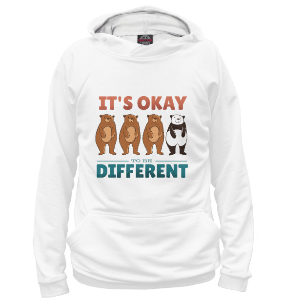 Женское худи с изображением Be different цвета Белый