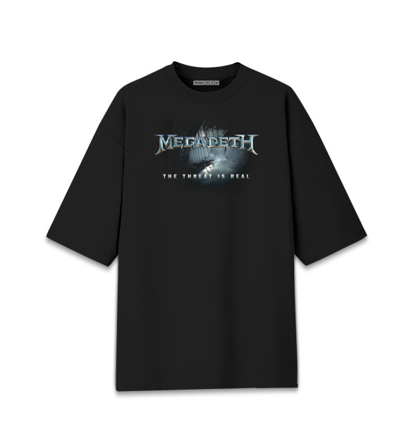 Женская футболка оверсайз с изображением Megadeth цвета Черный