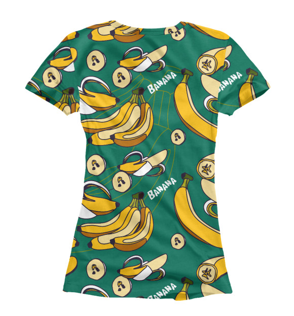 Футболка для девочек с изображением Banana pattern цвета Белый
