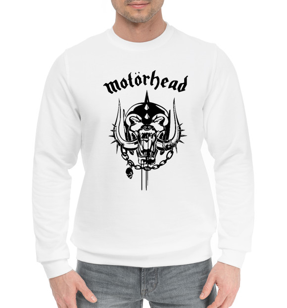 Мужской хлопковый свитшот с изображением Motorhead цвета Белый