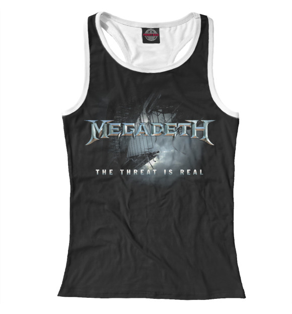 Женская майка-борцовка с изображением Megadeth цвета Белый