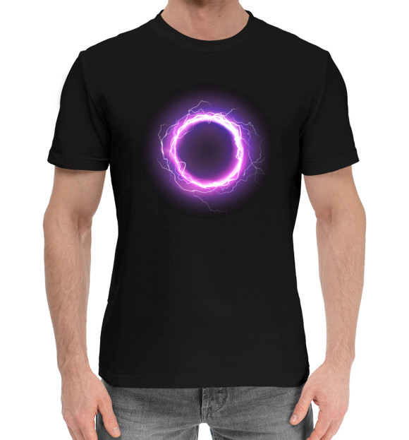 Мужская хлопковая футболка с изображением Abstraction цвета Черный