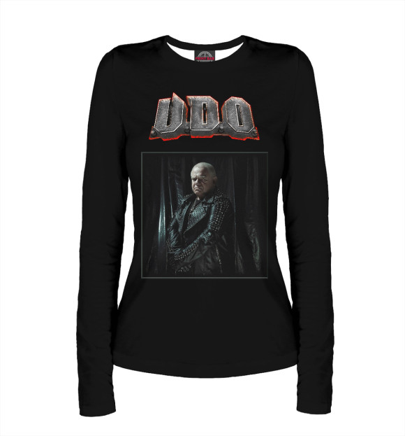 Женский лонгслив с изображением Udo Dirkschneider цвета Белый