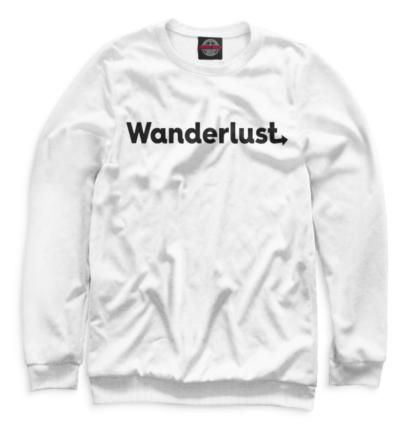 Мужской свитшот с изображением Wanderlust цвета Белый