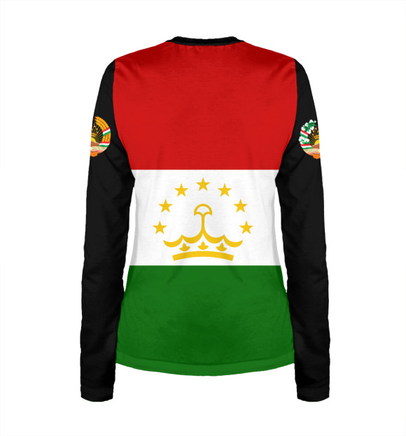 Женский лонгслив с изображением Tajikistan цвета Белый