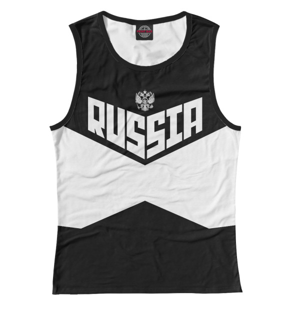Женская майка с изображением Russia цвета Белый