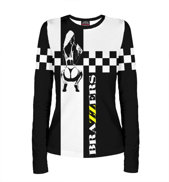 Женский лонгслив с изображением Brazzers цвета Белый