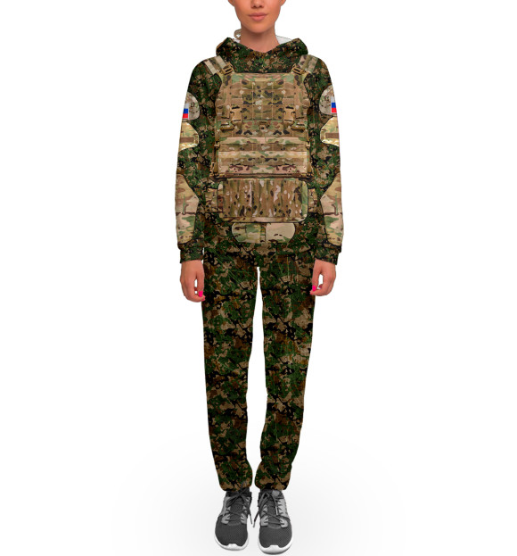 Женский спортивный костюм с изображением Бронежилет Штурмовой цвета Белый