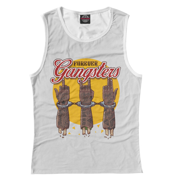 Женская майка с изображением Gangsters цвета Белый