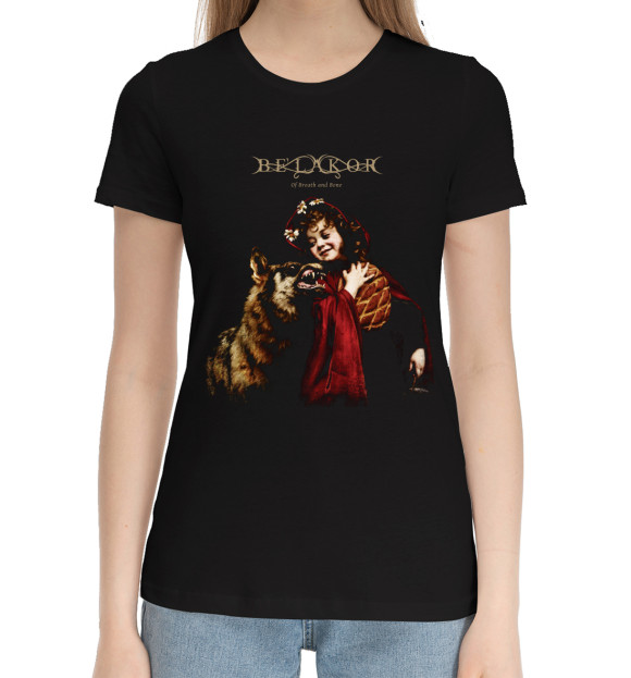 Женская хлопковая футболка с изображением Be'lakor цвета Черный
