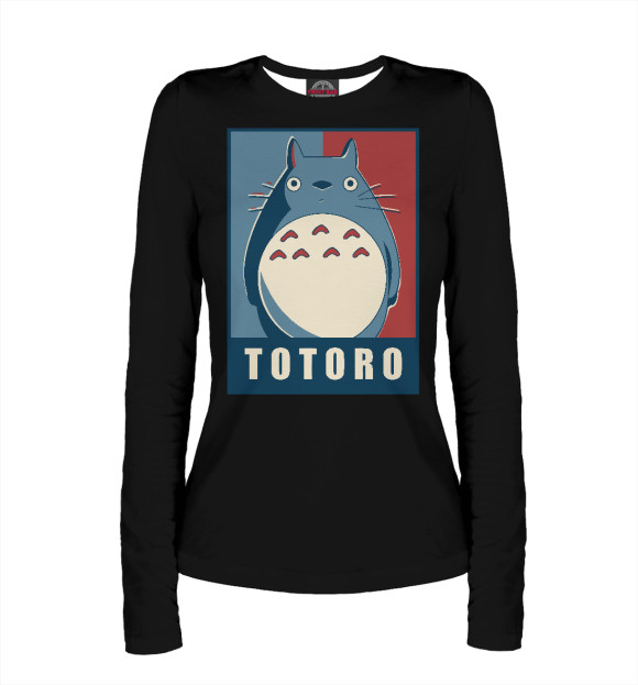 Женский лонгслив с изображением Totoro цвета Белый