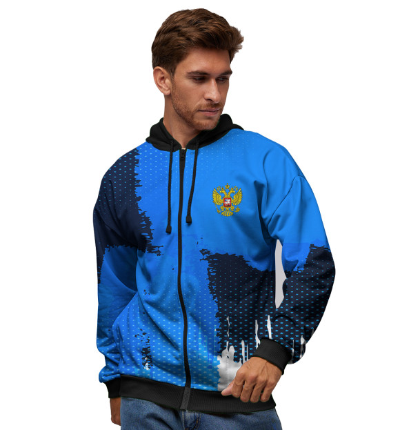 Мужская зип-худи с изображением Russia Sport Uniform цвета Белый