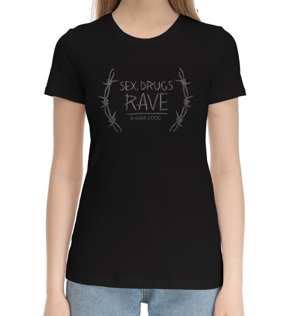 Женская хлопковая футболка с изображением Руслан СМН цвета Черный