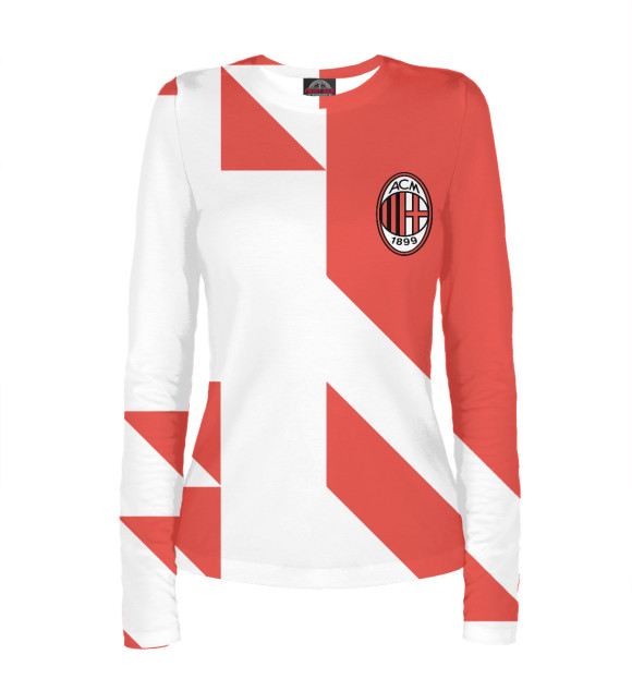 Женский лонгслив с изображением AC Milan цвета Белый