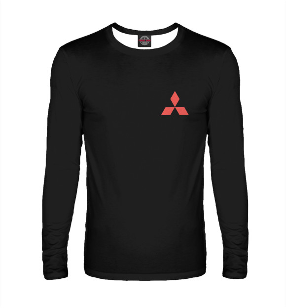 Мужской лонгслив с изображением Mitsubishi цвета Белый