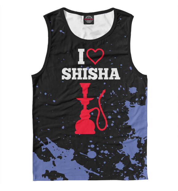 Мужская майка с изображением I Love Shisha цвета Белый