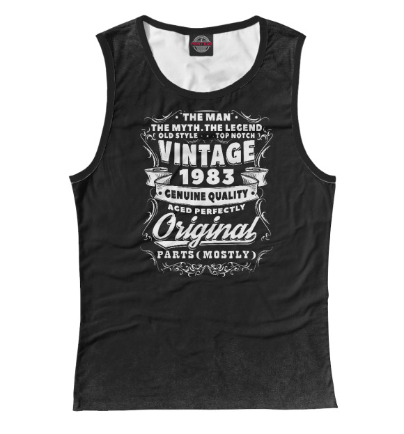 Женская майка с изображением Vintage 1983 цвета Белый